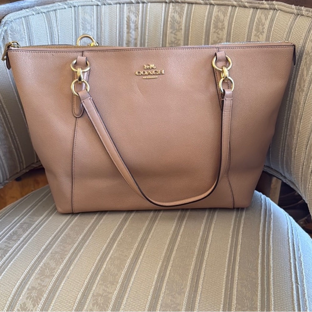 Coach Shimmer Pink and Gold Shoulder Tote Bag